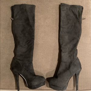 Kim Kardasian Colab Black Knee High Boots